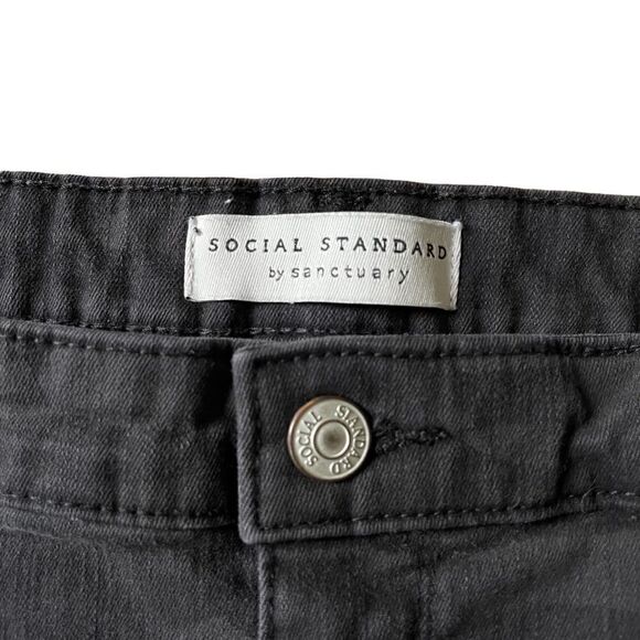 Social Standard By Sanctuary Black Camo Ankle Skinny Stretch Jeans Women’s Sz 14 - Picture 3 of 12